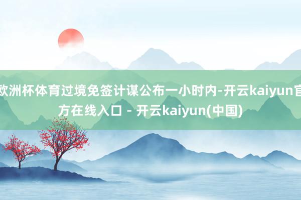 欧洲杯体育过境免签计谋公布一小时内-开云kaiyun官方在线入口 - 开云kaiyun(中国)