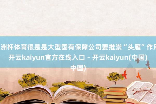 欧洲杯体育很是是大型国有保障公司要推崇“头雁”作用-开云kaiyun官方在线入口 - 开云kaiyun(中国)