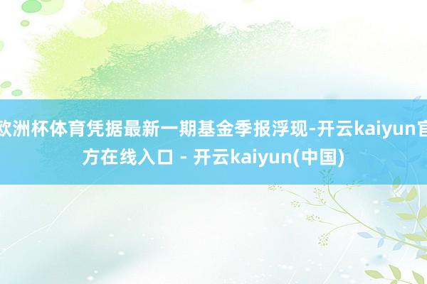 欧洲杯体育凭据最新一期基金季报浮现-开云kaiyun官方在线