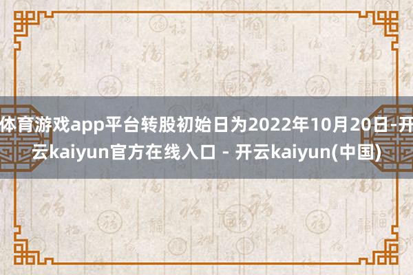 体育游戏app平台转股初始日为2022年10月20日-开云k