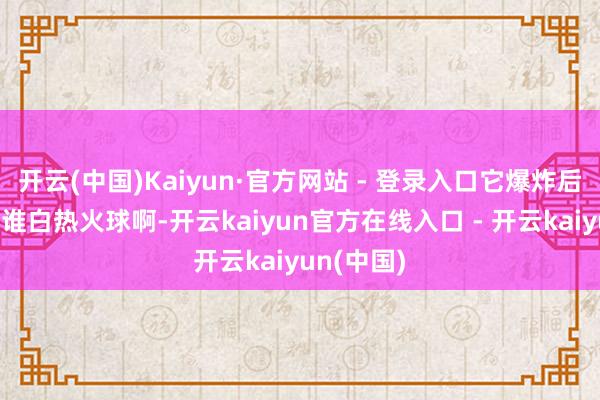 开云(中国)Kaiyun·官方网站 - 登录入口它爆炸后产生