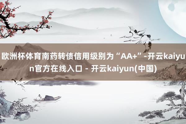 欧洲杯体育南药转债信用级别为“AA+”-开云kaiyun官方